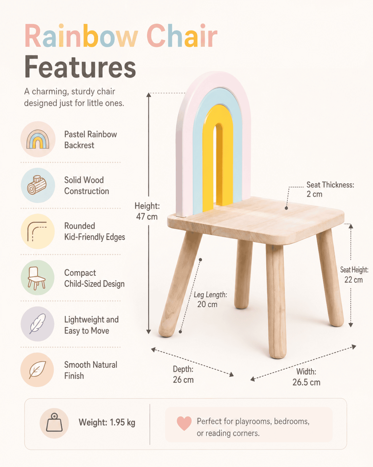 Rainbow Kids Chair — image 5